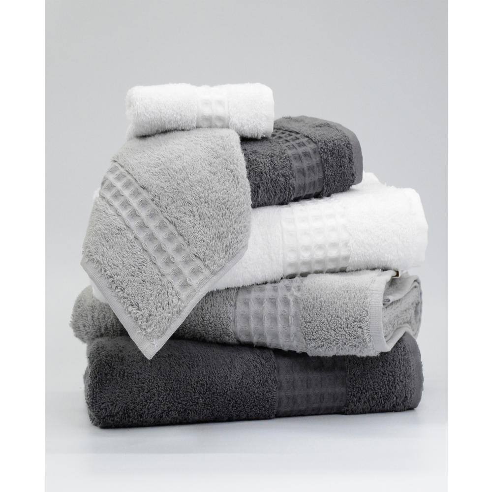 Enchante Home Ela 4 pcs Silver Turkish Cotton Hand Towels