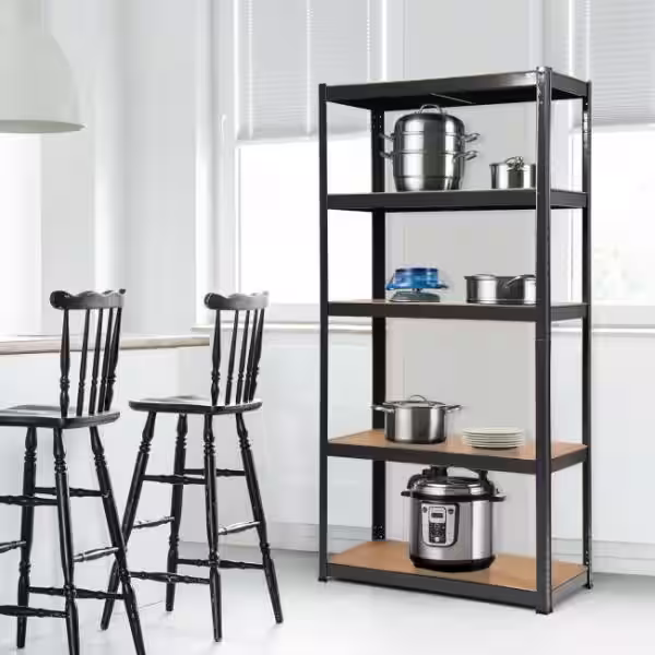 None Gray 5-Tier Heavy Duty Metal Boltless Garage Storage Industrial Shelving (1-Pack) (16 in. W x 72 in. H x 36 in. D)
