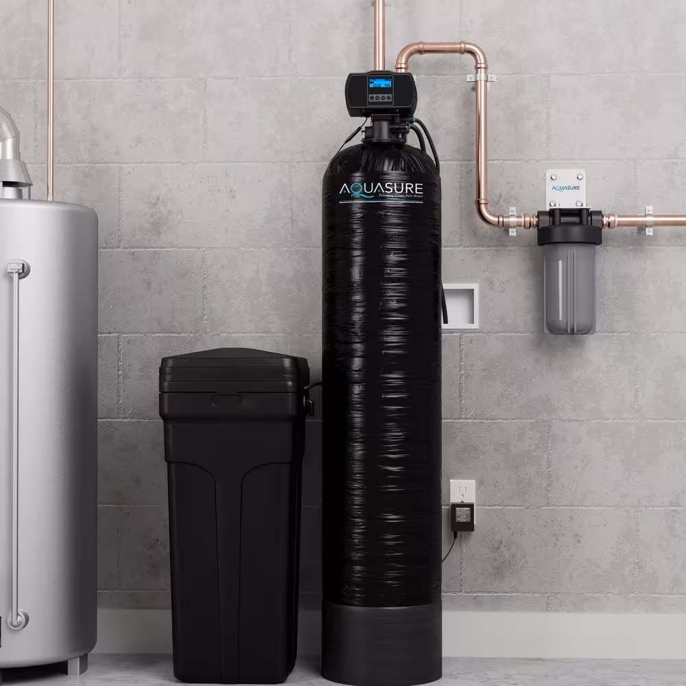 AQUASURE Harmony Series 48,000 Grain Electronic Metered Water Softener with Sediment and Carbon Pre-Filter