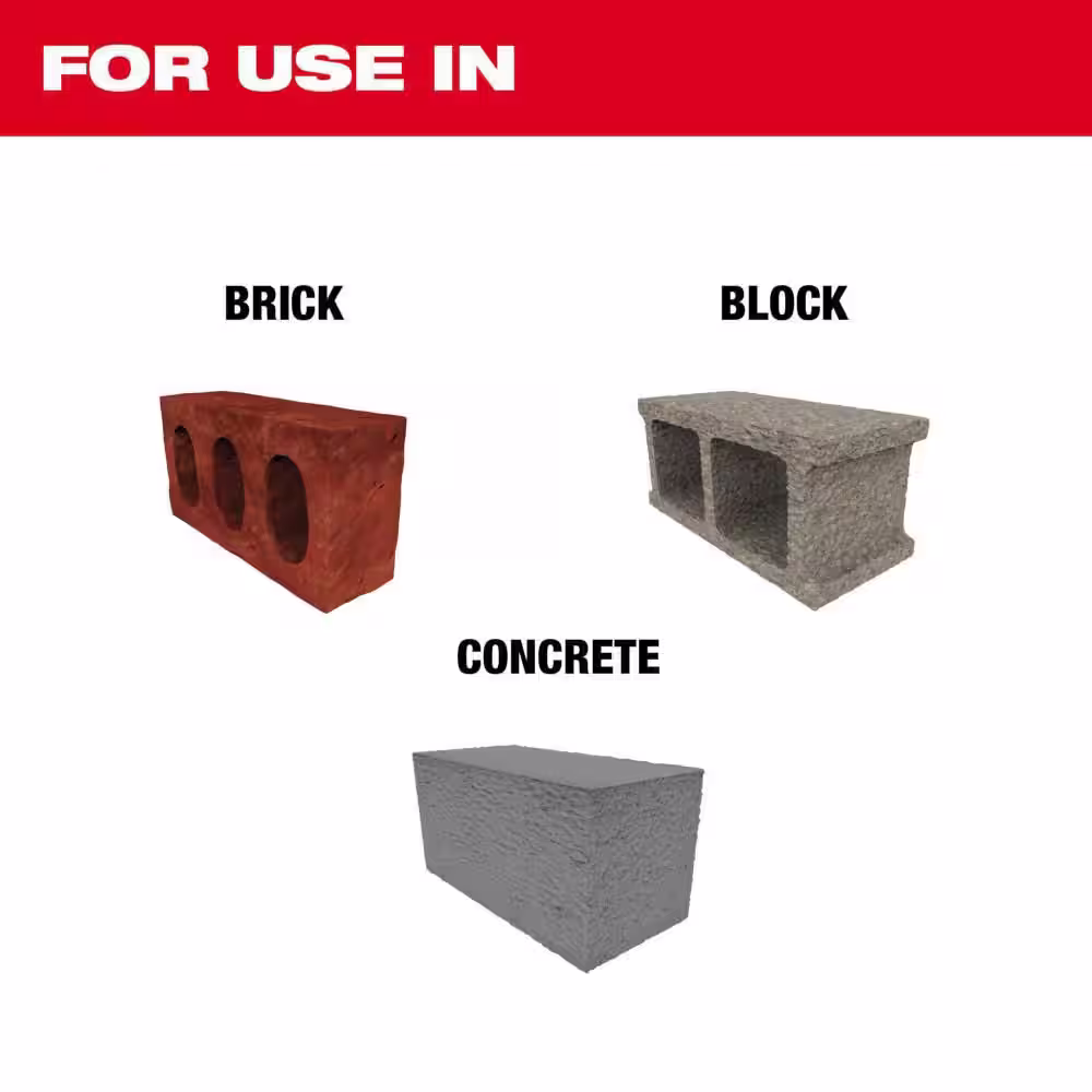 Milwaukee 3/16 in. x 7 in. 2-Cutter SDS-PLUS Carbide Bit with 1/4 in. Hex Shoulder